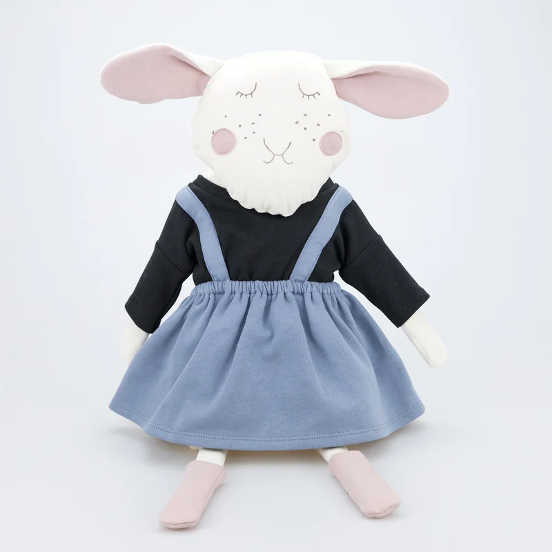 Kleidung für Riesen-Kuscheltiere von Wooly Organic - Trägerrock blau