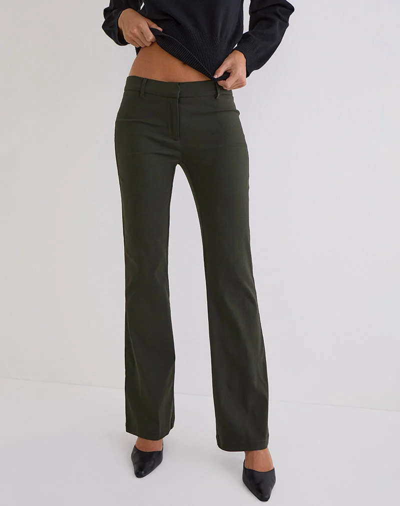Darias Low Rise Flare Hose in Dunkelkhaki