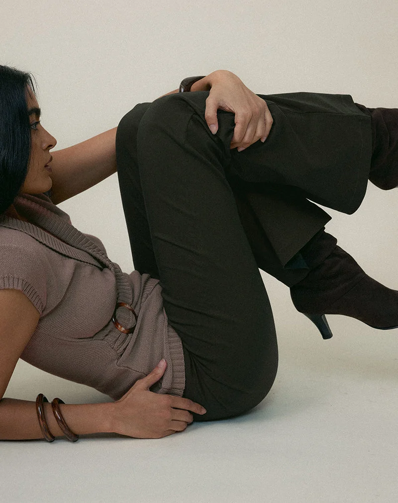 Darias Low Rise Flare Hose in Dunkelkhaki