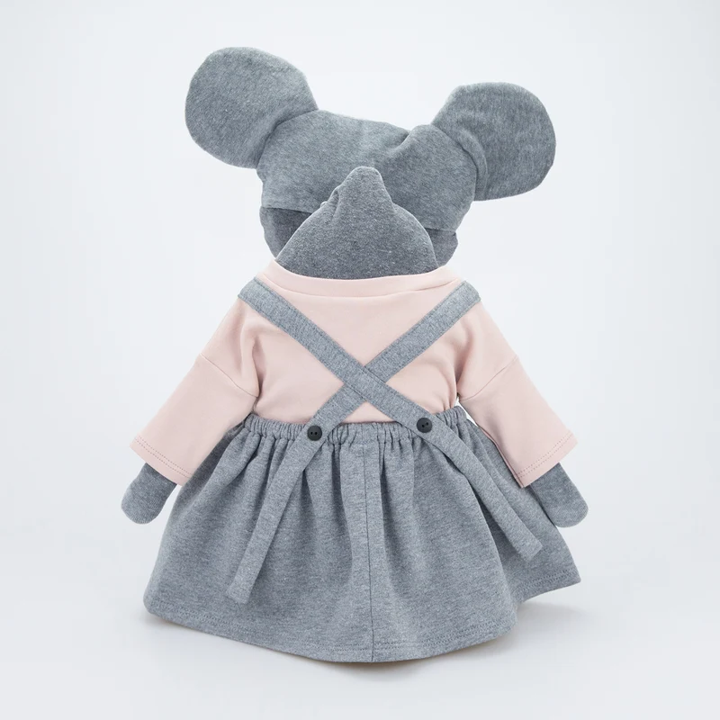 Kleidung für Riesen-Kuscheltiere von Wooly Organic - Trägerrock grau