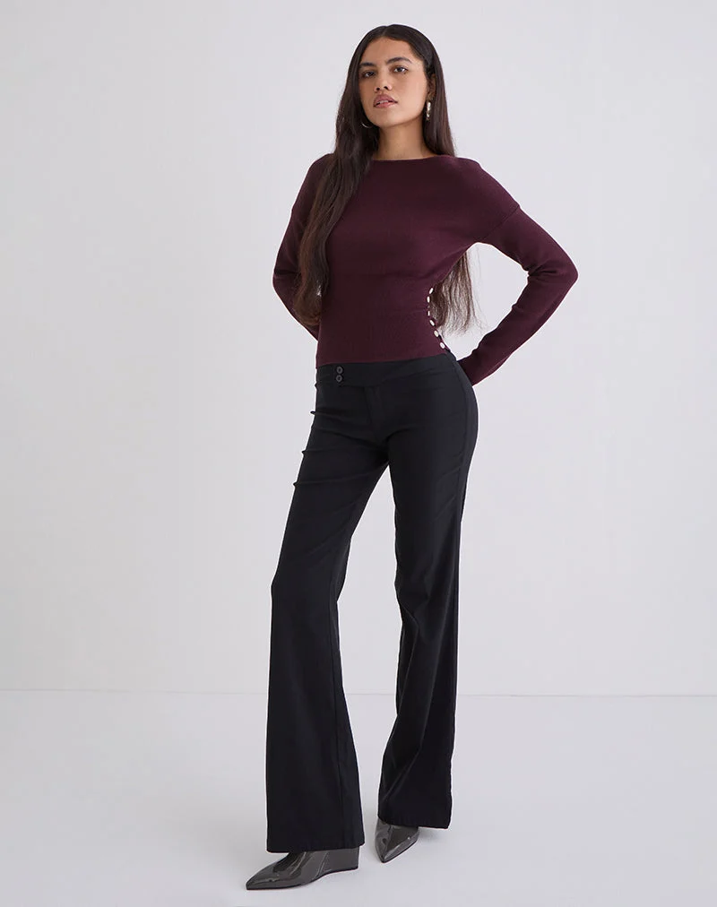 Elira Top aus Strick in Pflaume