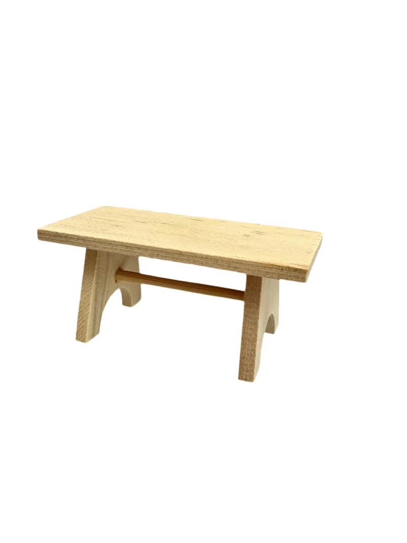 Miniatur Holzbank für Wichtel & Puppenhaus – 8 cm