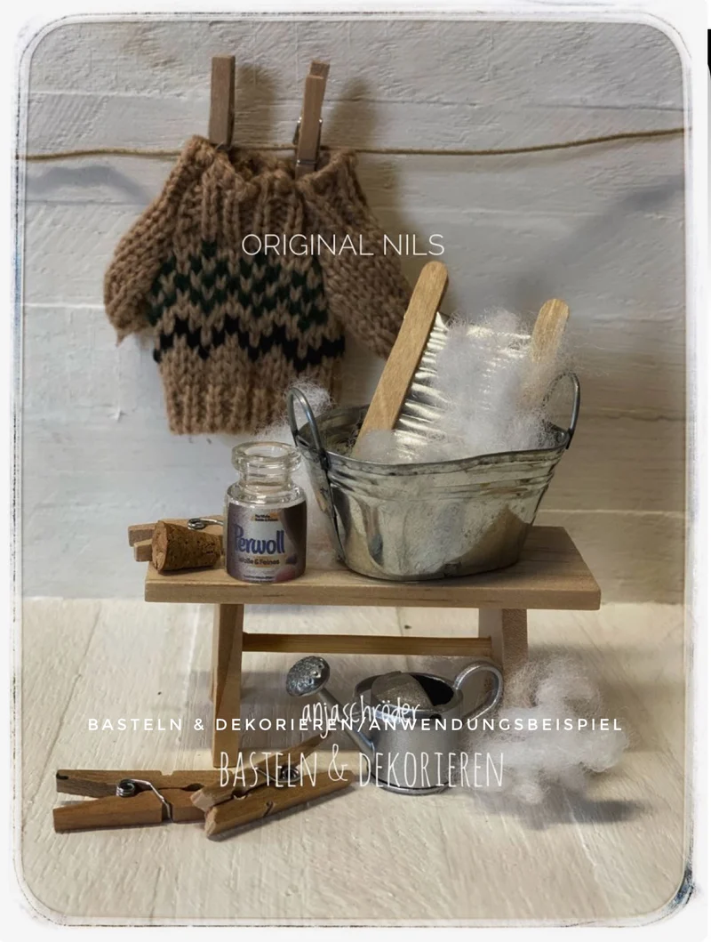 Miniatur Holzbank für Wichtel & Puppenhaus – 8 cm