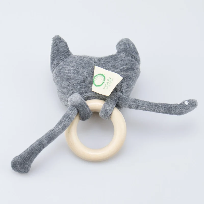 Wooly Organic Rassel Katze mit Holzring