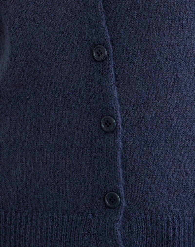 Renisa Strickjacke aus transparentem Strick in Navy