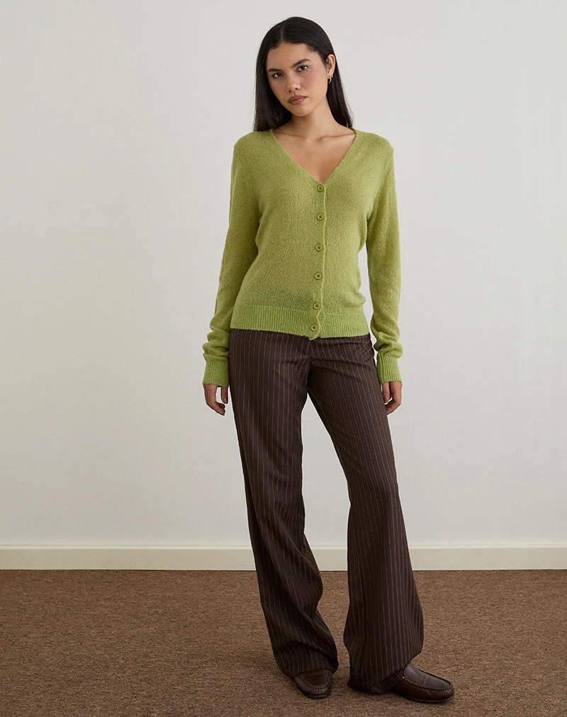 Renisa Strickjacke aus transparentem Strick Grün