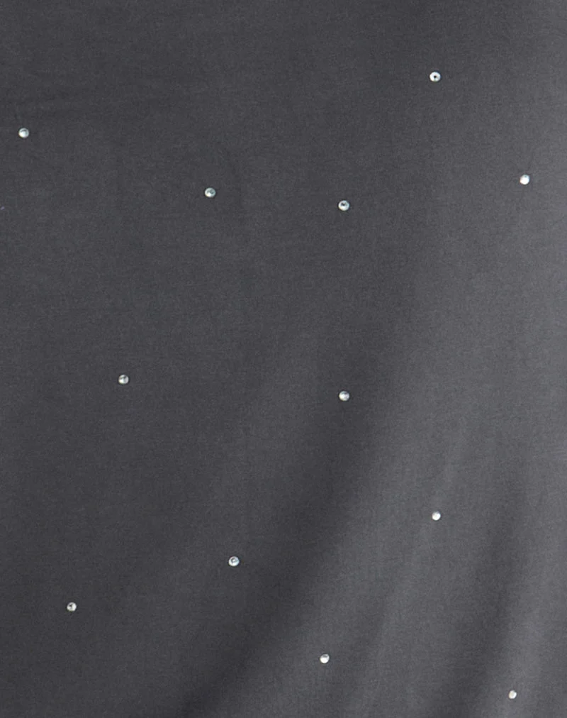 Belia Minikleid mit geschnürter Taille in Diamante Dunkelgrau