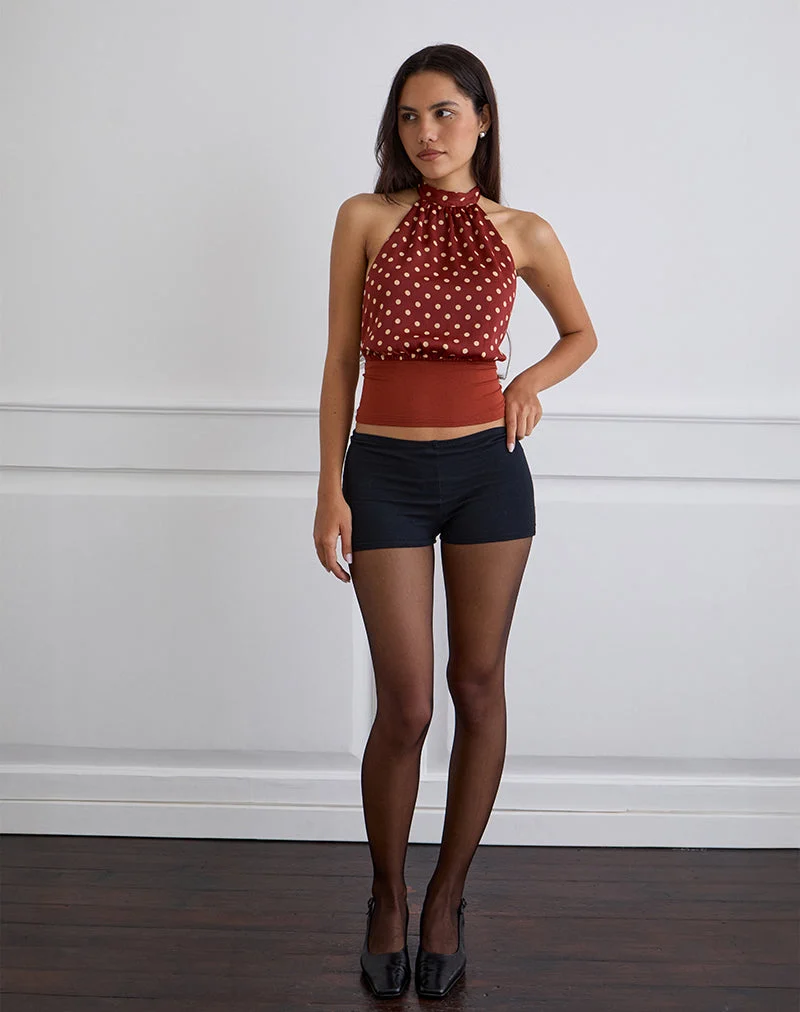 Rania Rückenfreies Top in Polka Burnt Red