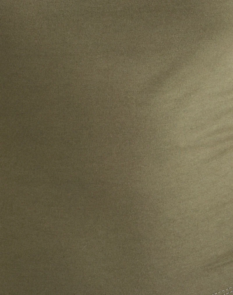 Dudley Vest Top aus Jersey Khaki