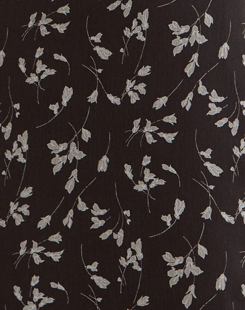 Sunita Maxikleid aus Blumenchiffon Braun