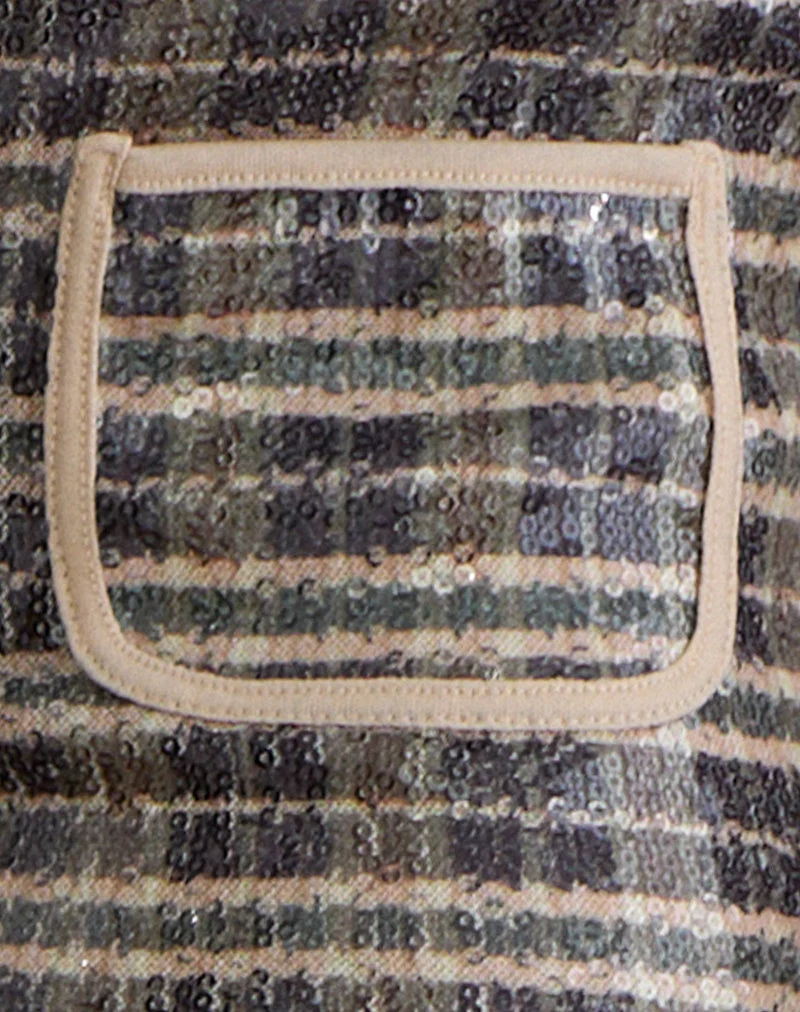 Serafim Short in Pailletten Vintage Check Braun