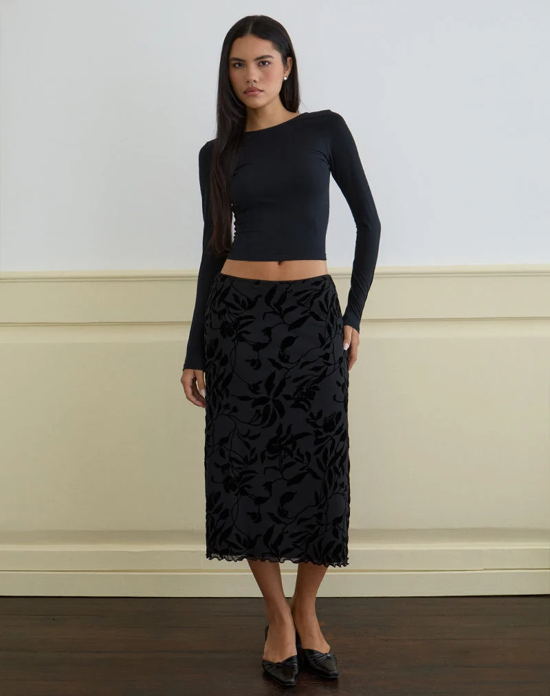 Atira Midirock aus Flock-Blatt-Blume Schwarz