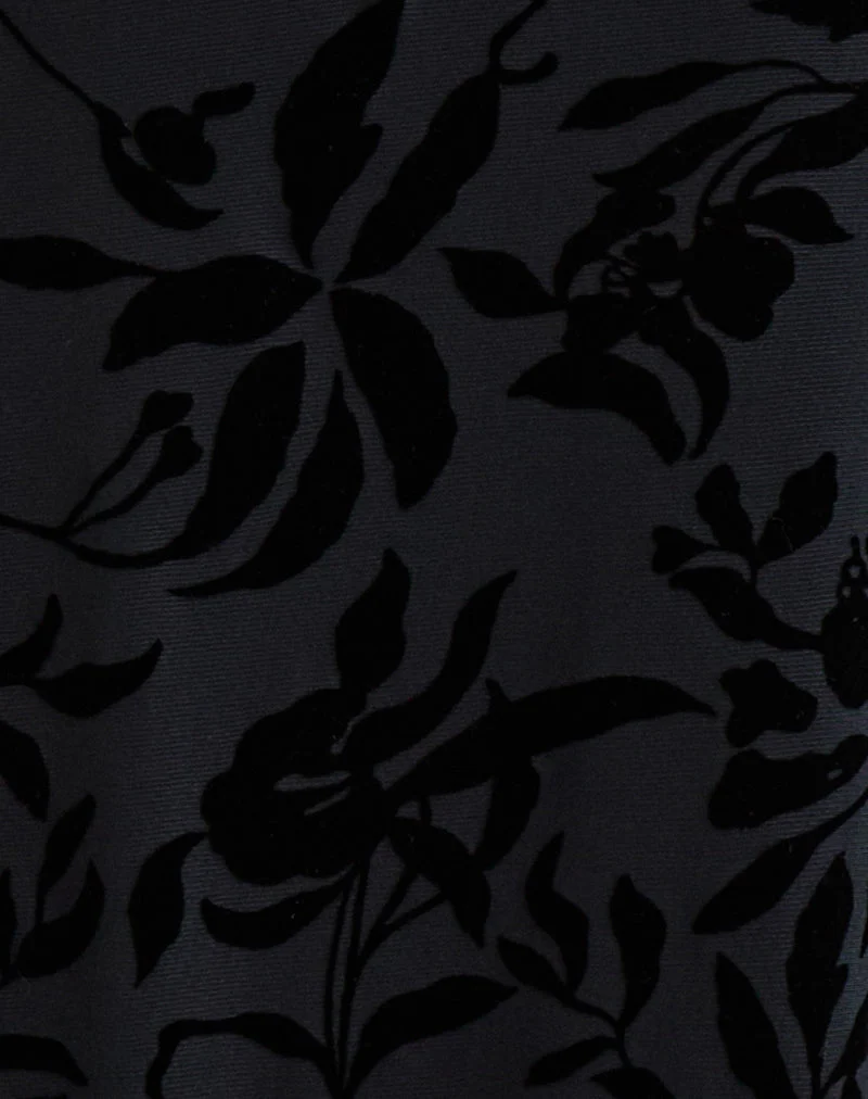Atira Midirock aus Flock-Blatt-Blume Schwarz