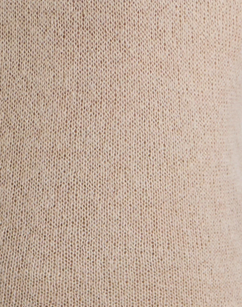 Ashla Top aus transparentem Strick in Beige