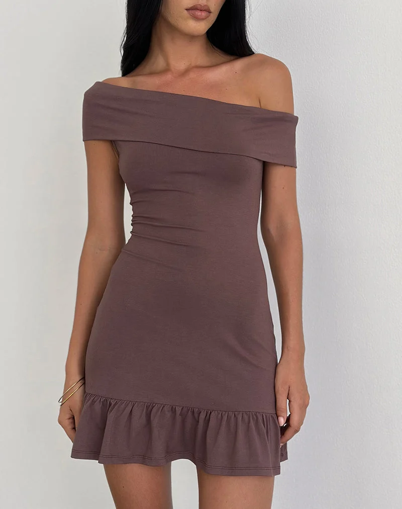Maufa Minikleid aus Jersey Deep Taupe
