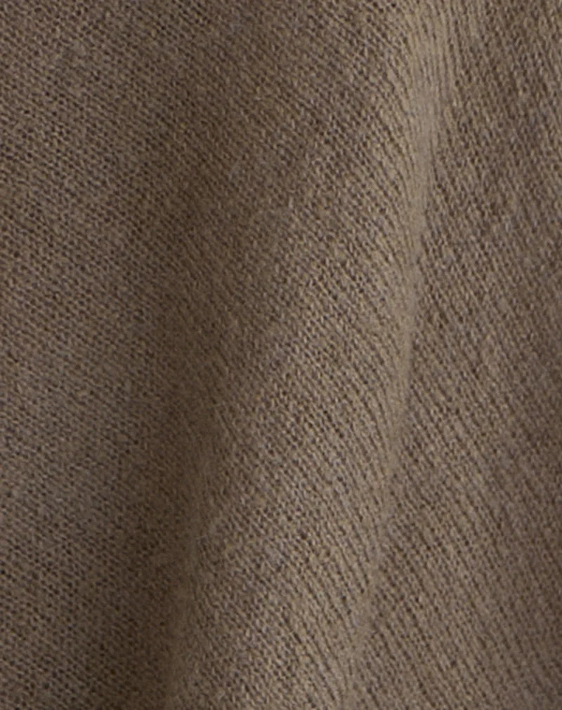 Maliha Poncho aus transparentem Strick in Taupe