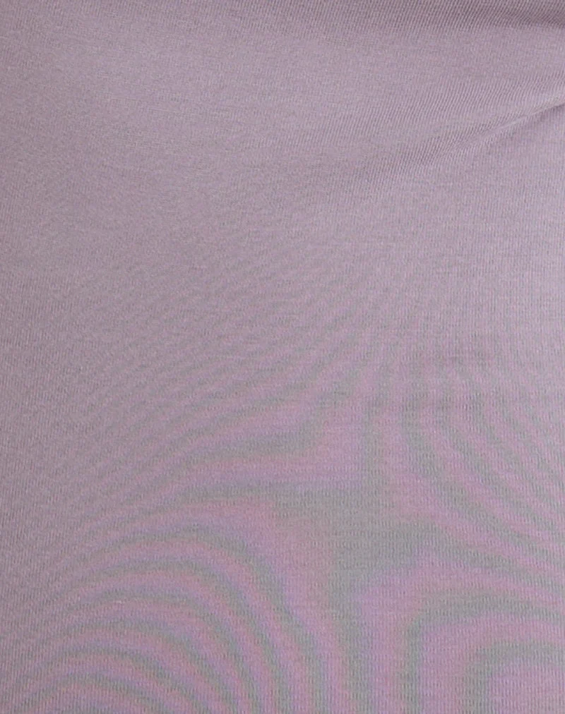Nali Cowl-Knoten-Top in Cupro Lavendel