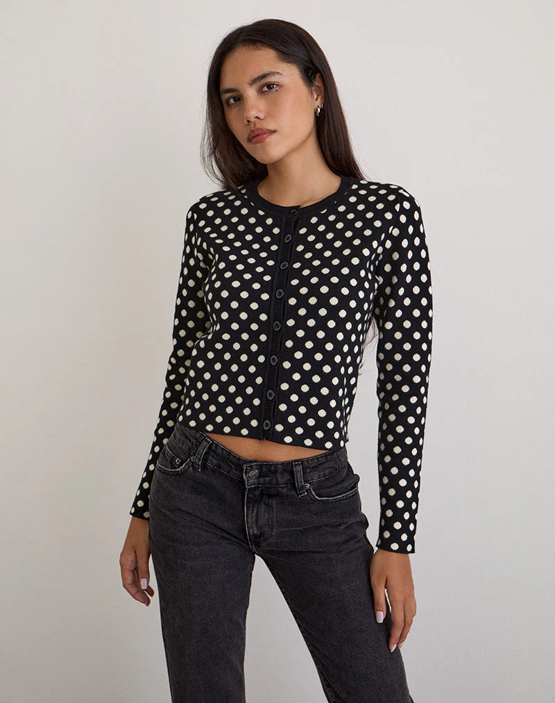 Bhavina Strickjacke in Mono Polka