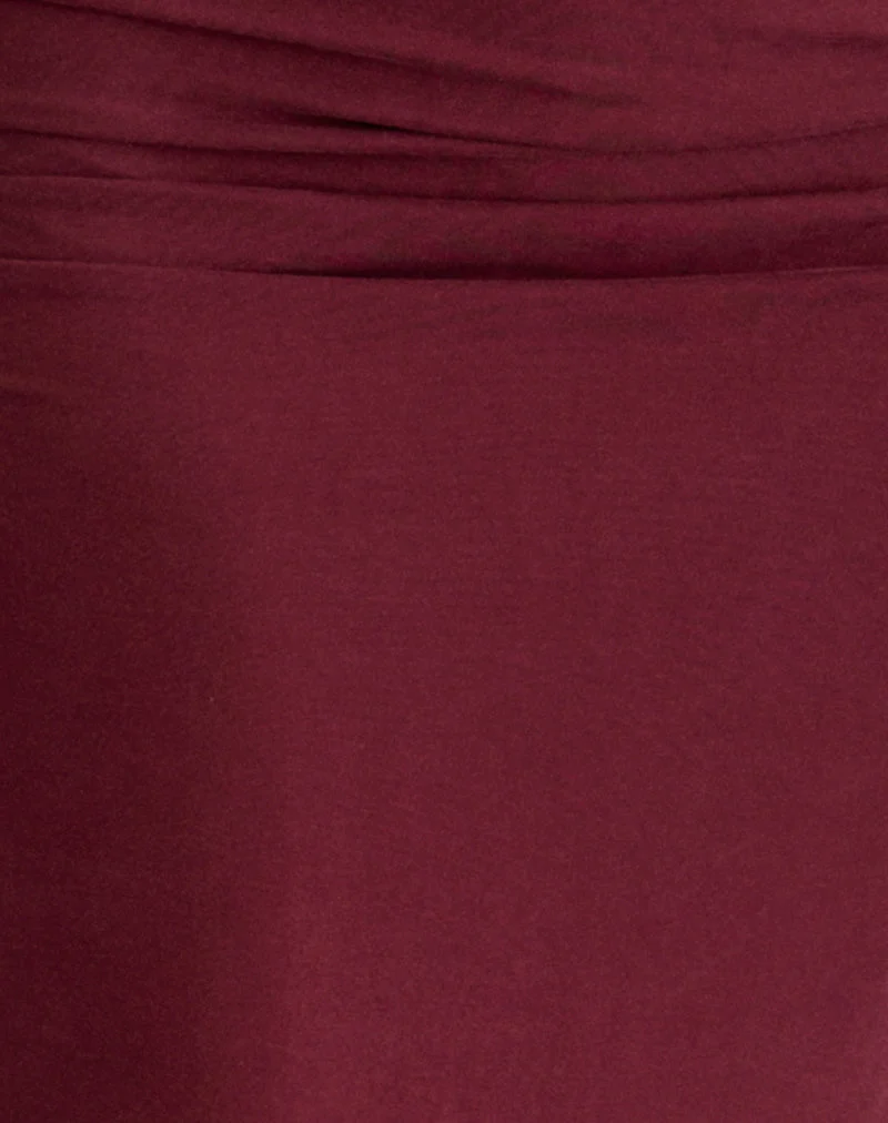 Venya Maxirock aus Cupro Burgund