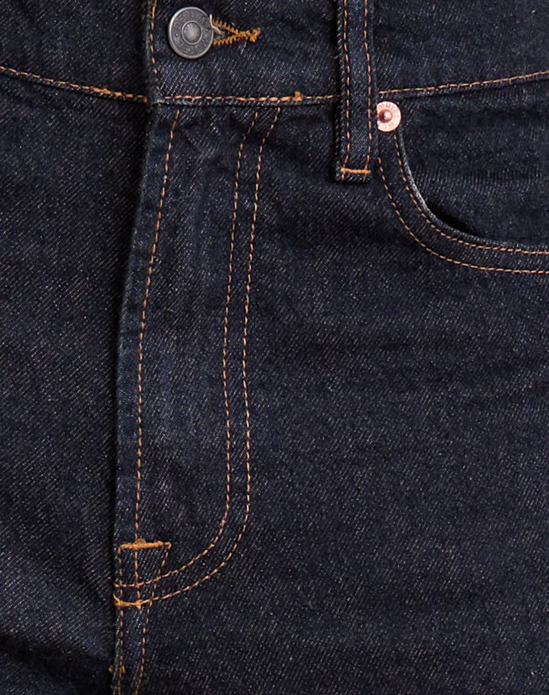 Schmal geschnittene Parallel-Jeans in Indigo
