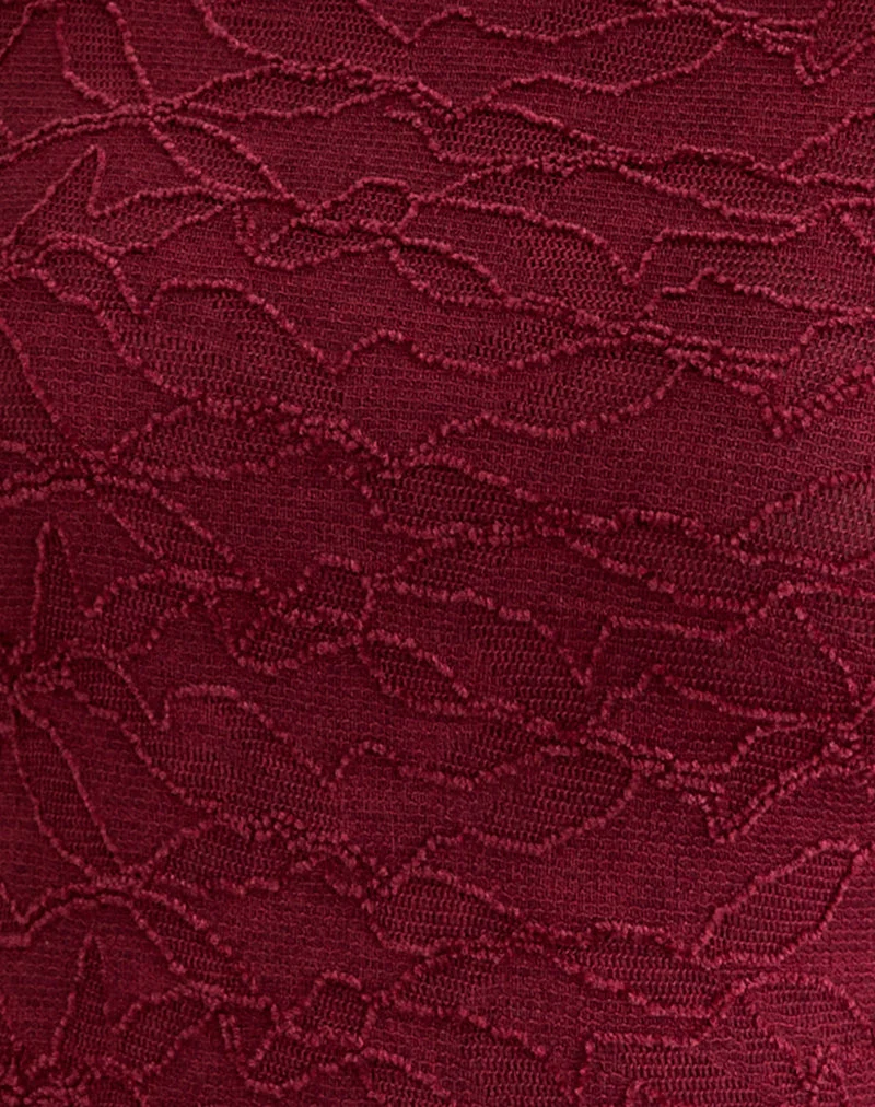 Asymmetrisches Top aus strukturiertem Strick Rot