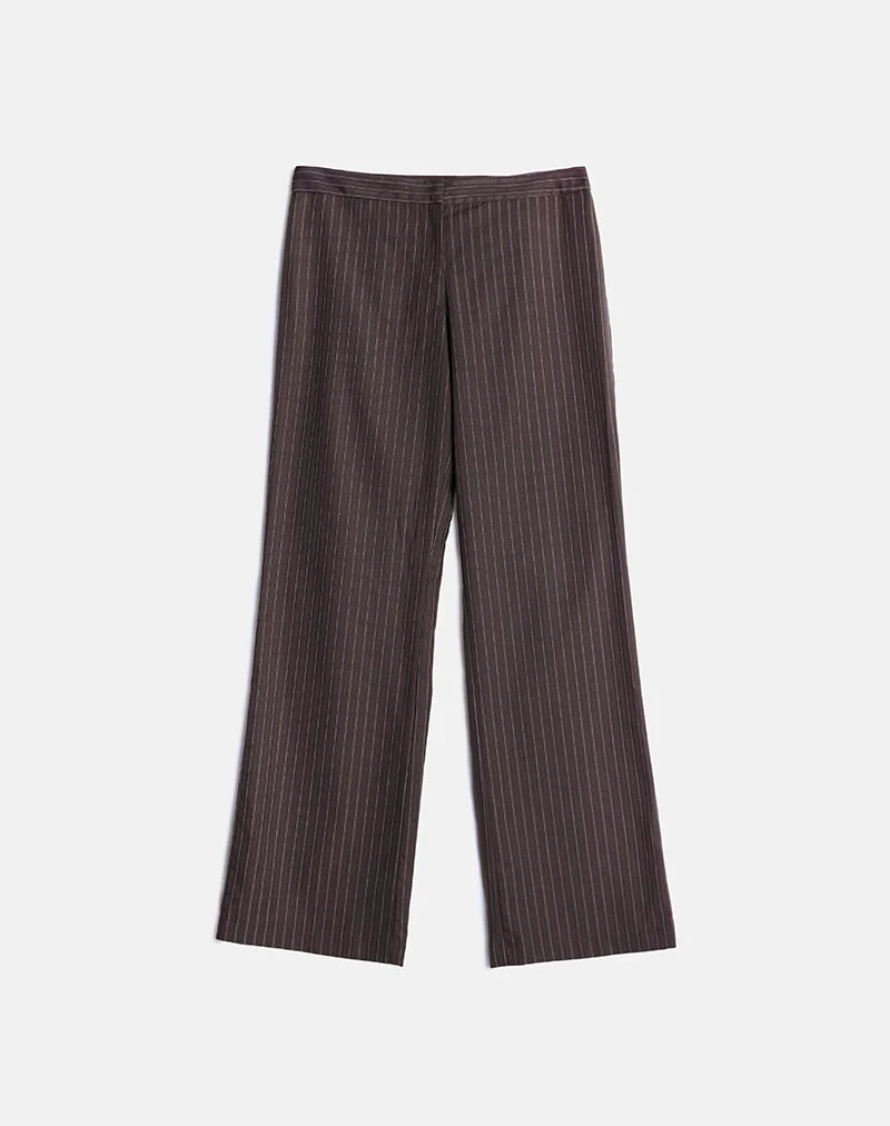 Ganta Slim Hose in Streifen Schokoladenbraun