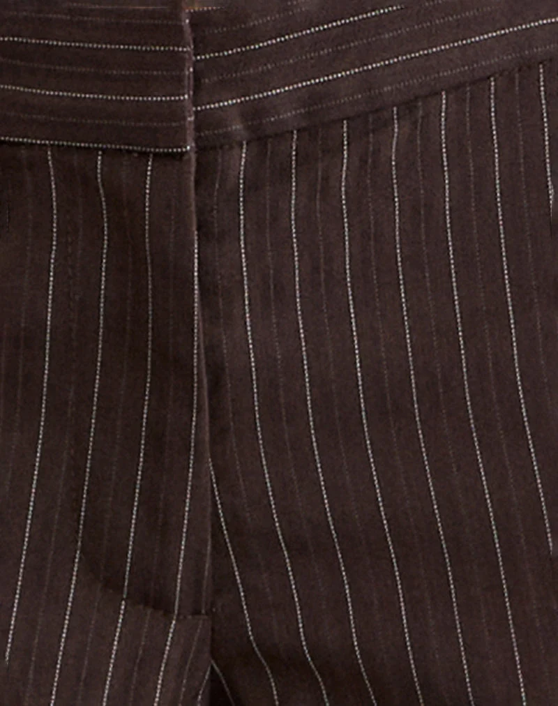 Ganta Slim Hose in Streifen Schokoladenbraun