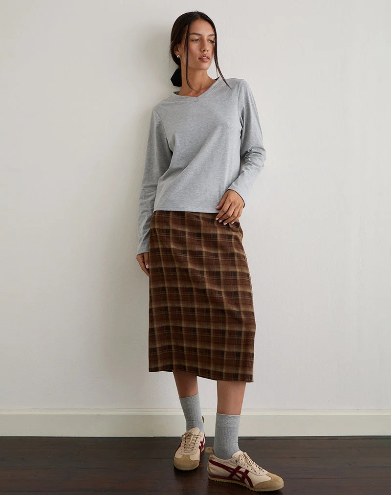 Badria Midirock in Tartan Braun Rot