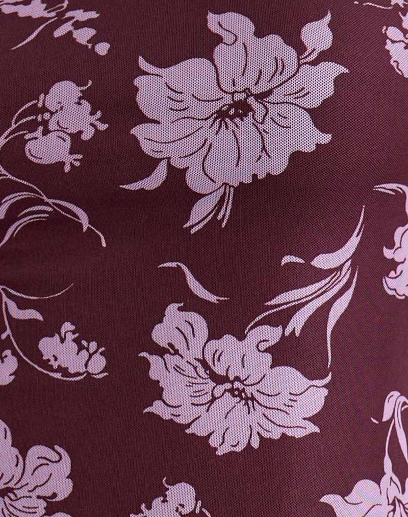 Elorina Minikleid in Blooming Bliss Burgundy