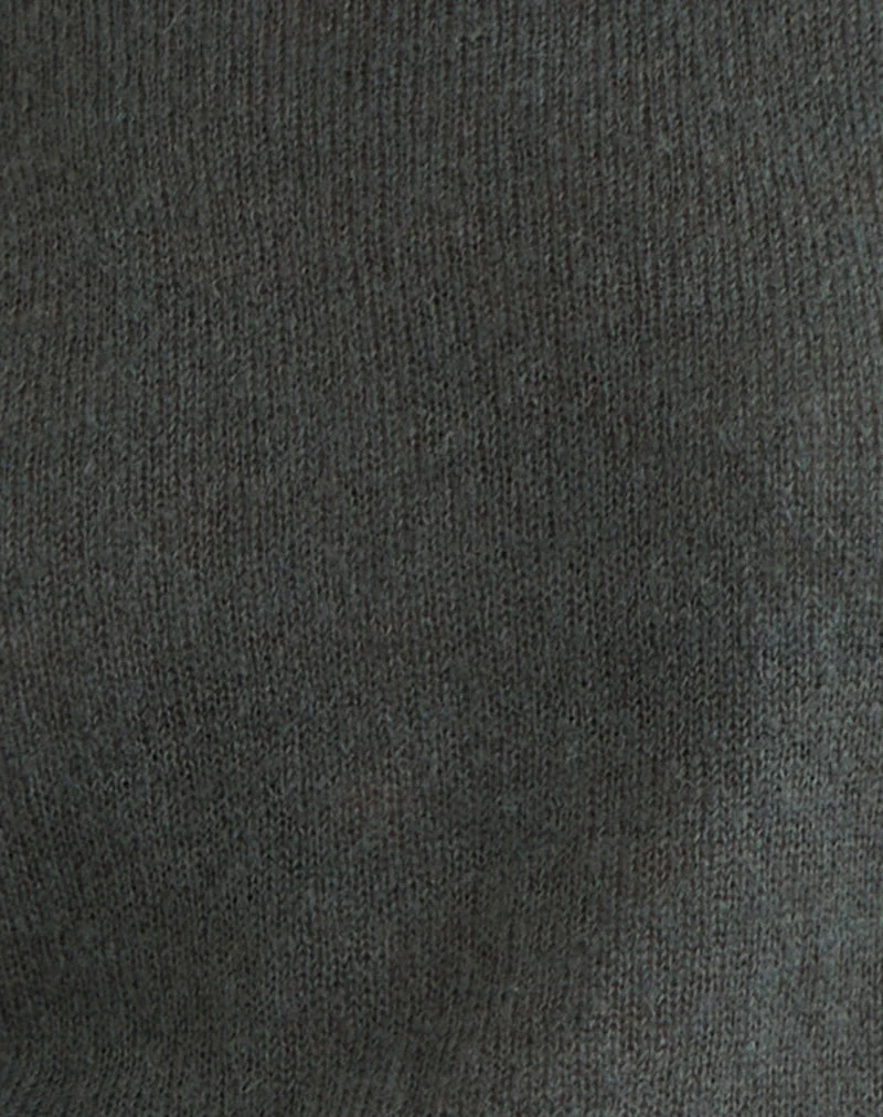 Grisha Langärmeliges Strickoberteil in Grau Smokey Green