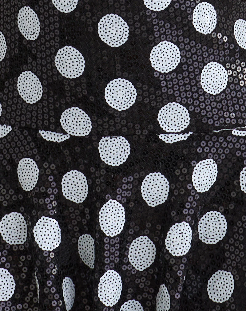Pipo Minikleid aus Polka-Pailletten Monochrom