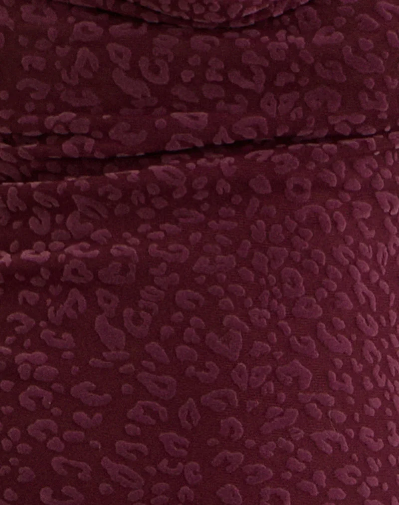 Trivedi Langärmeliges Top aus Flock Mini Leopard Plum