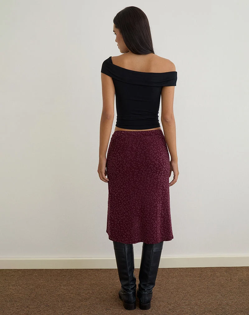 Esmeray Midirock aus beflocktem Leopard Pflaume