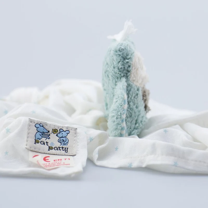 Schmusetuch Eule - eisblau