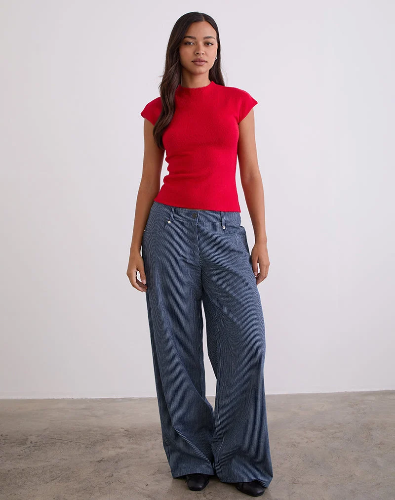 Hanuva-Top in Rot gestrickt