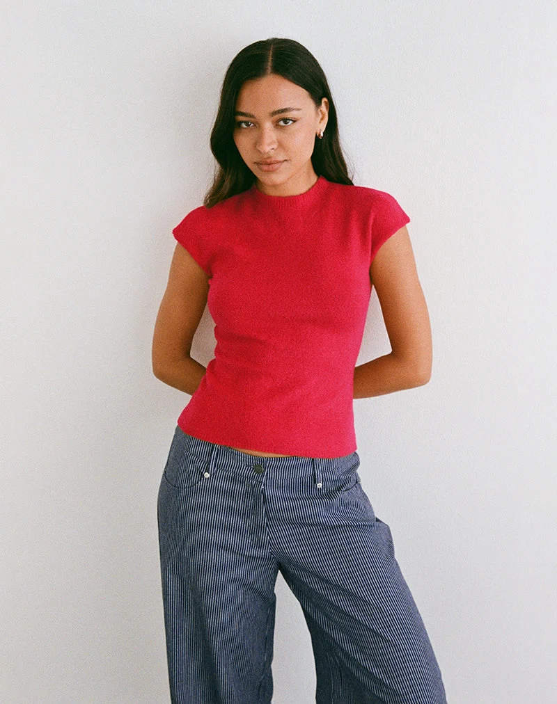 Hanuva-Top in Rot gestrickt