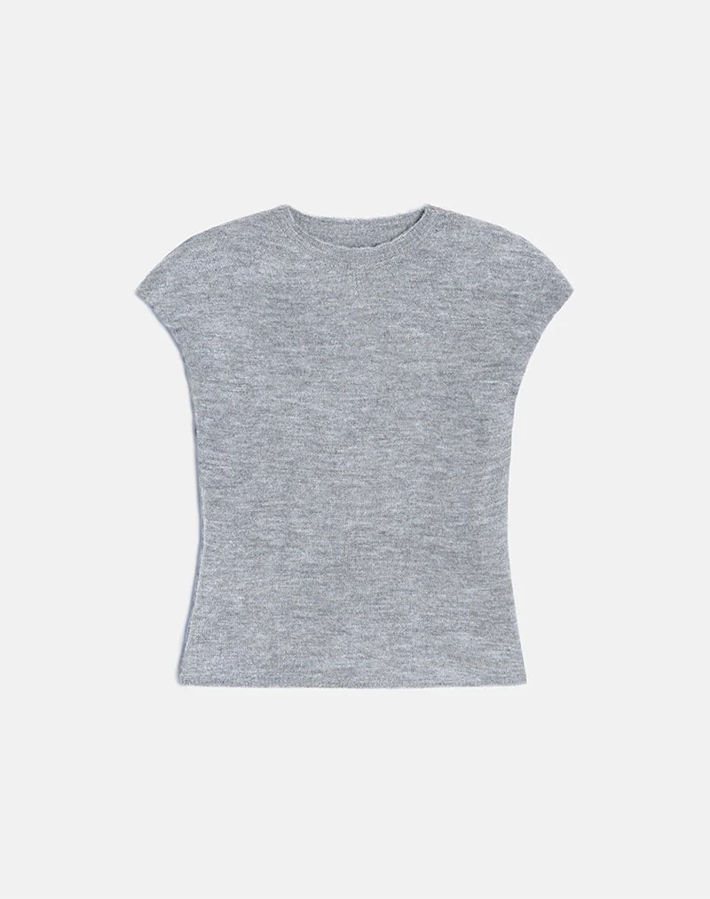 Hanuva-Top in Grau gestrickt