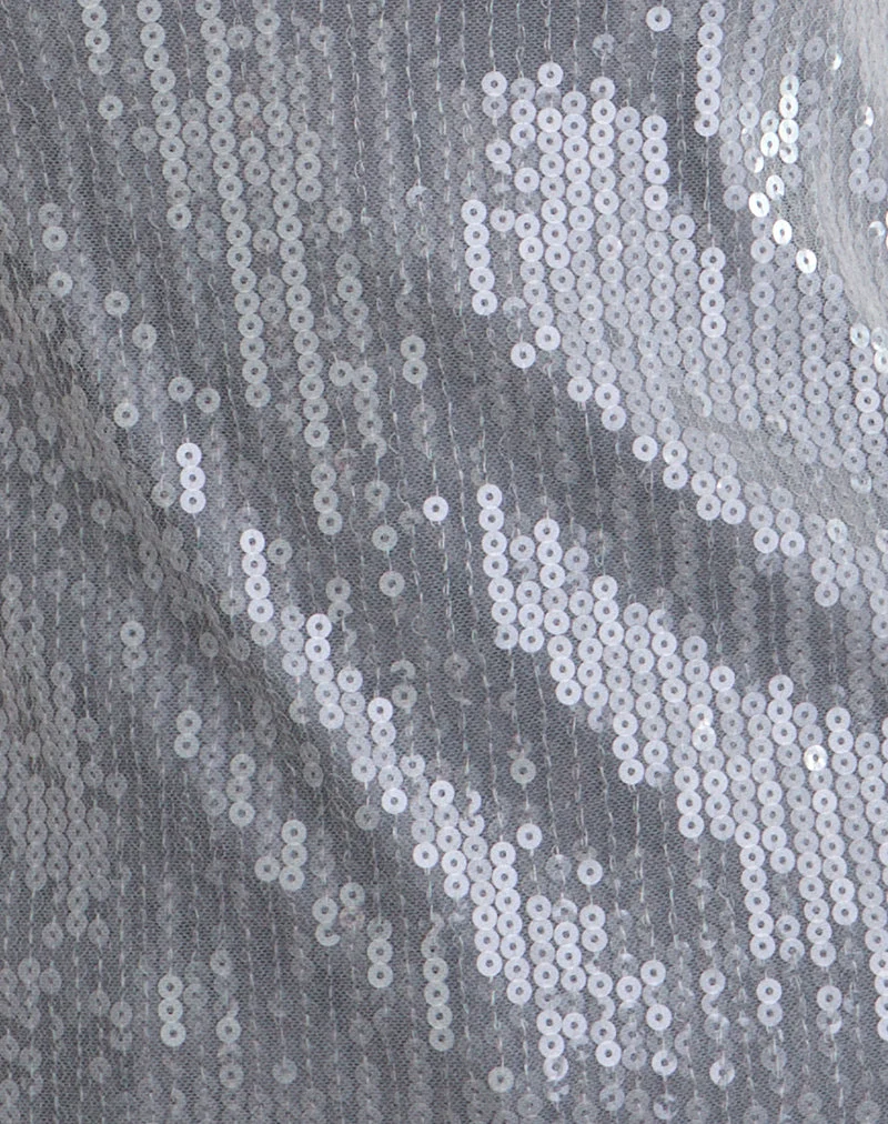 Damske Vest Top aus durchsichtigem, getöntem Paillettengrau