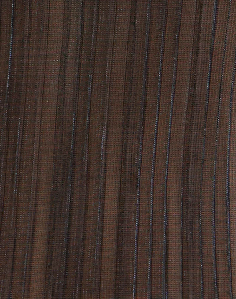 Saezuru Top aus Chiffon Plissee Schimmer Schwarz
