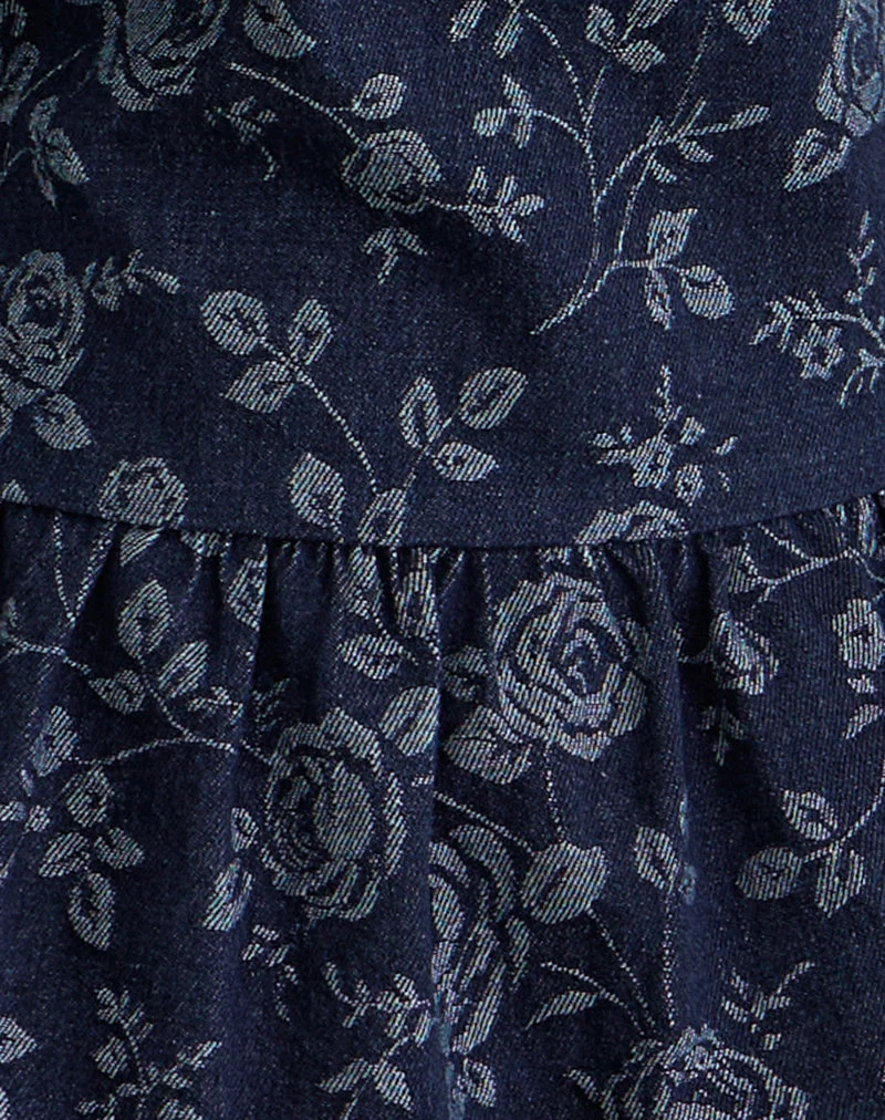 Obrix Top aus Chambray Indigo Rose