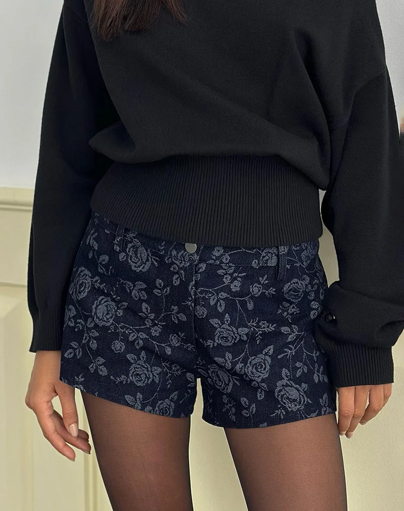 Morith Shorts aus Chambray Indigo Rose