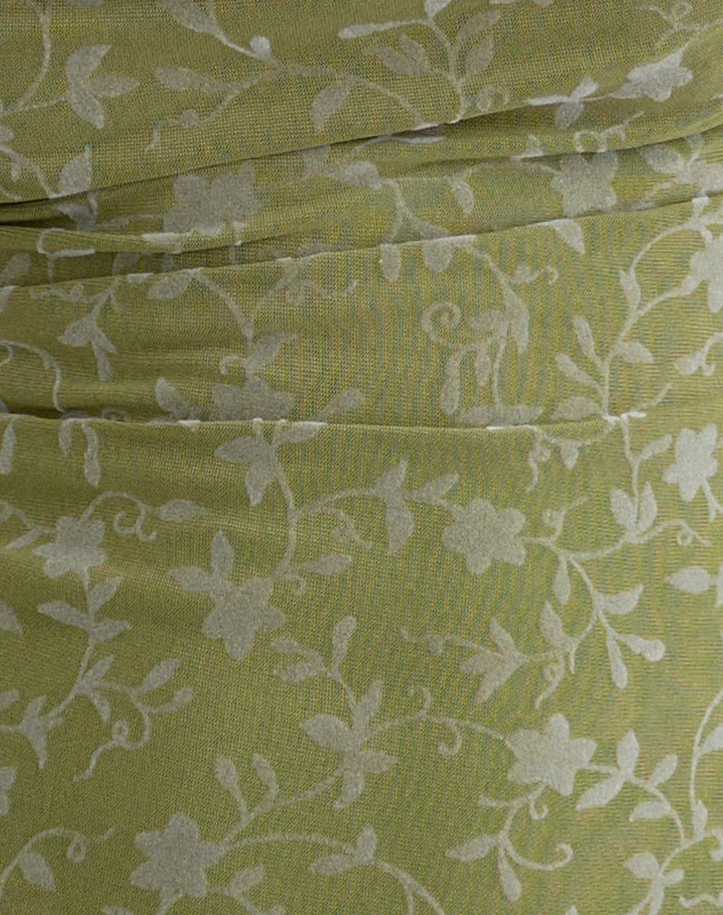 Losa Cowl Neck Top in Pretty Petal Flock Olive