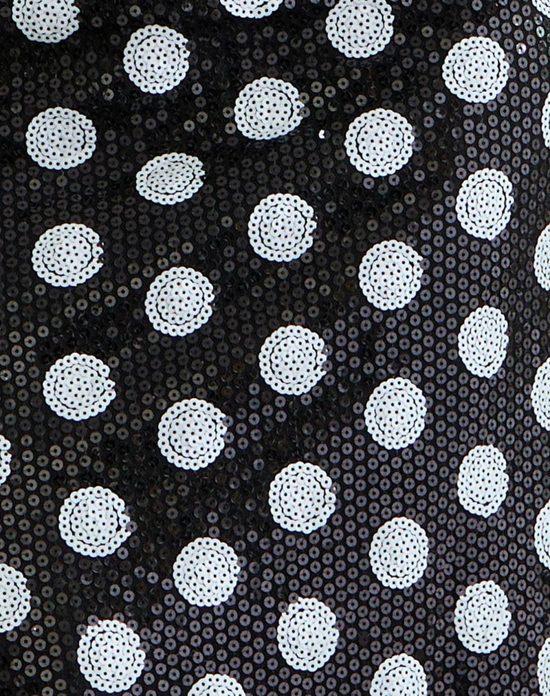 Kavivi Midirock aus Polka-Pailletten Monochrom