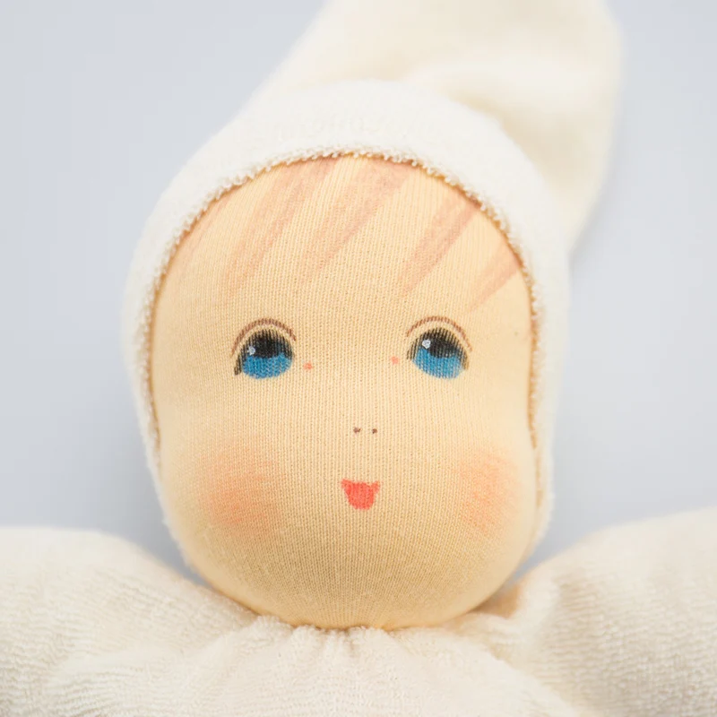 Nanchen Puppe Möpschen blau gestreift - 26 cm