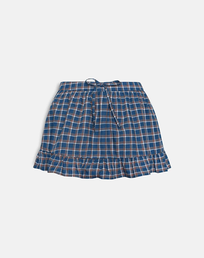 Yasumi Minirock in Medium Tartan Blau