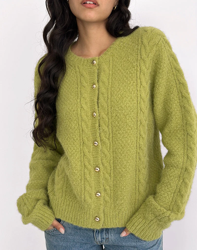 Aceso Strickjacke in leuchtendem Chartreuse