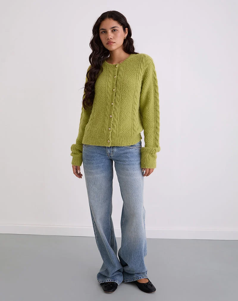 Aceso Strickjacke in leuchtendem Chartreuse