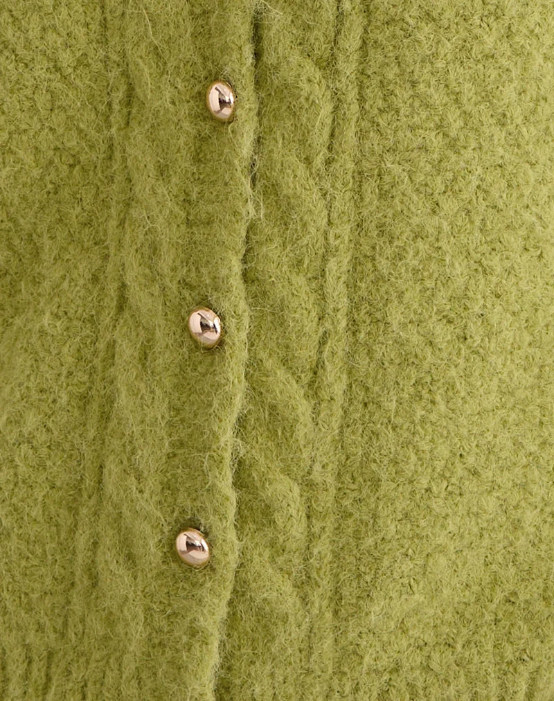 Aceso Strickjacke in leuchtendem Chartreuse