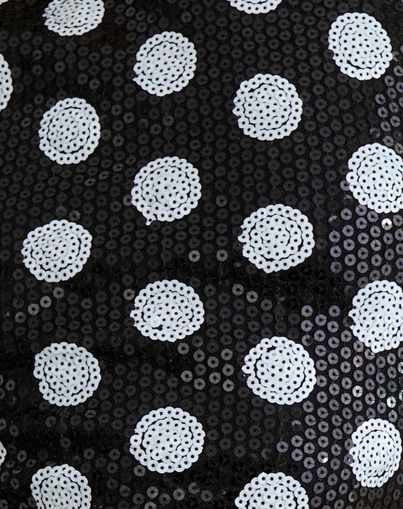 Felicita Top aus Polka-Pailletten Monochrom