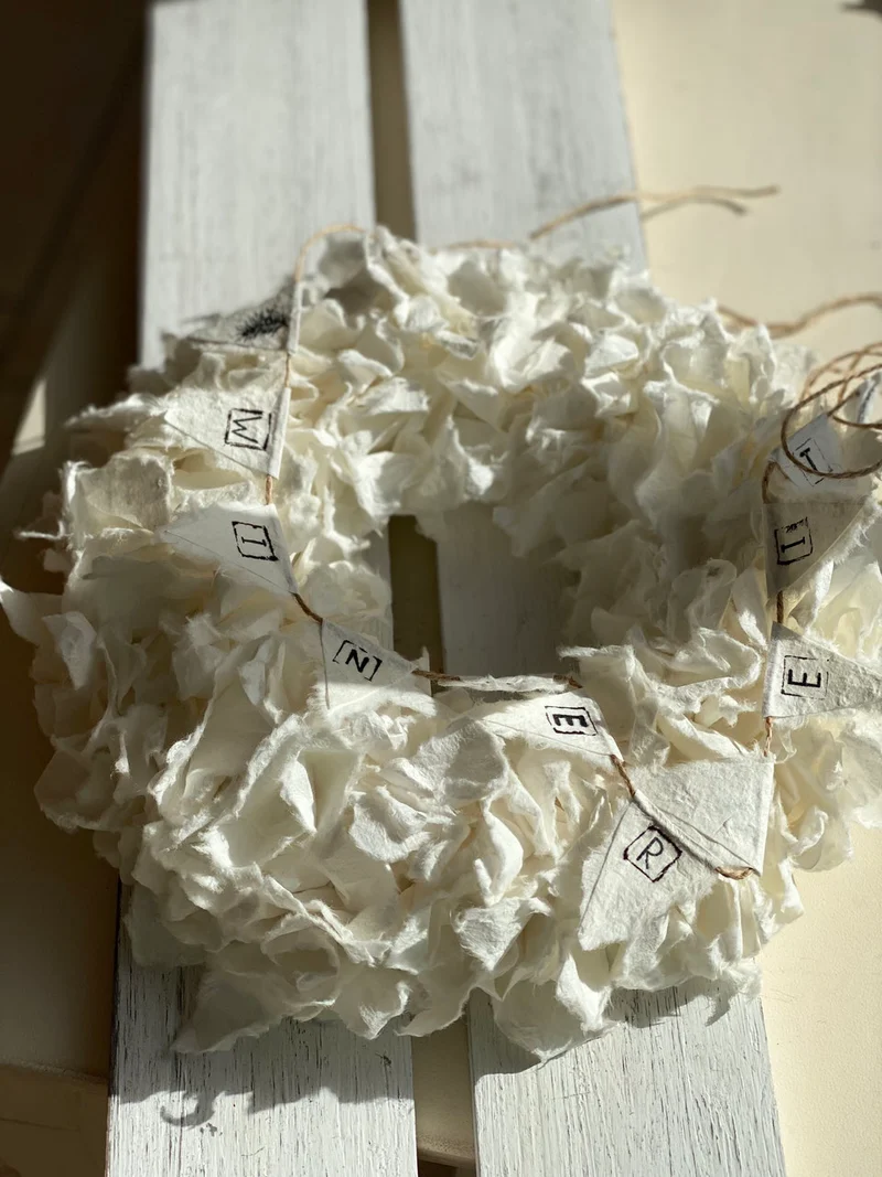 Kreativset Kranz aus Naturpapier 25cm